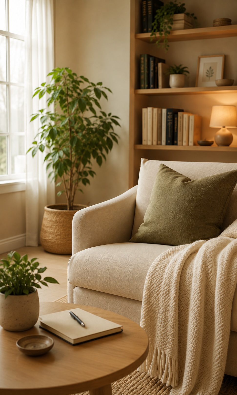 A warm, inviting therapy space